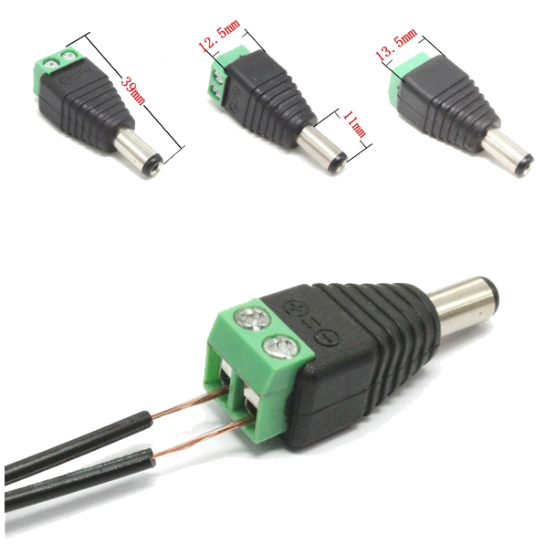 Screw Terminal Block to DC Barrel DC Barrel Male