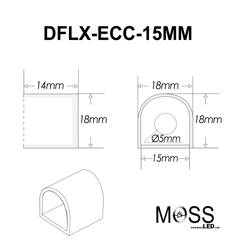 DiffuseFLEX™ LED End Caps - RGB+RGBW LED Only