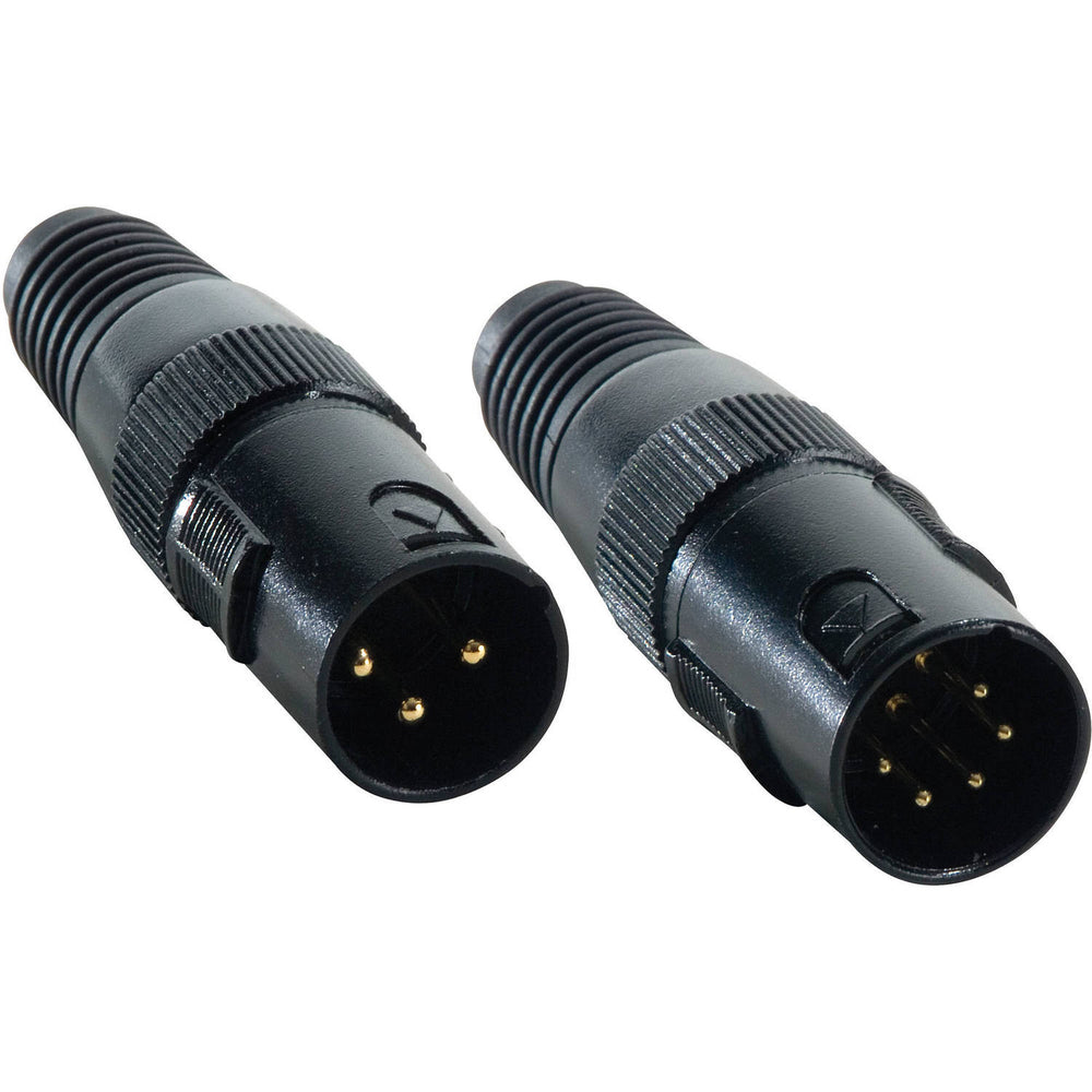 Accu Cable DMX terminator kit with 3-pin and 5-pin XLR male connectors 110 ohm for ending DMX signal chain