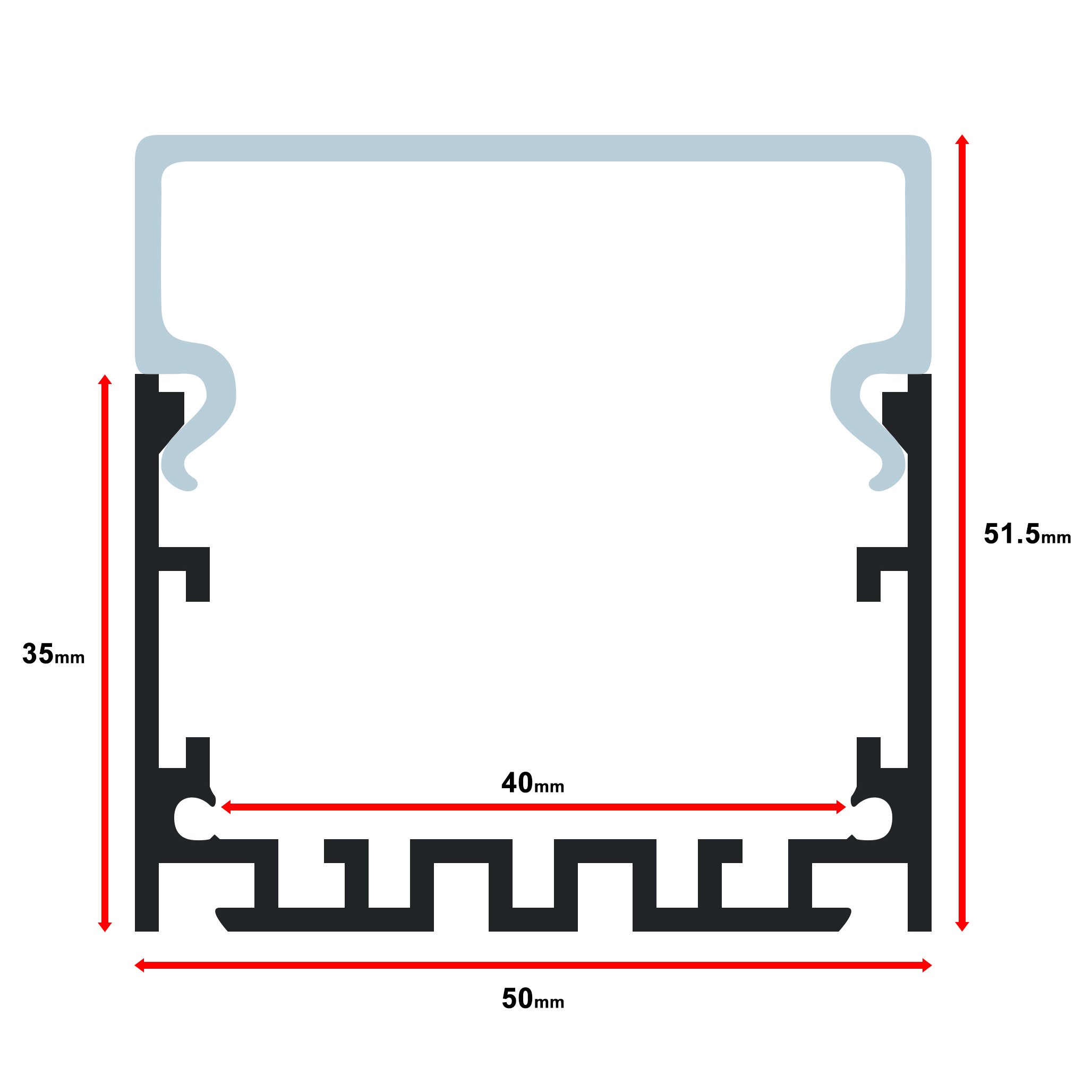 MOSS-ALLL-5035D Cover Only - Milky - 2 Meter