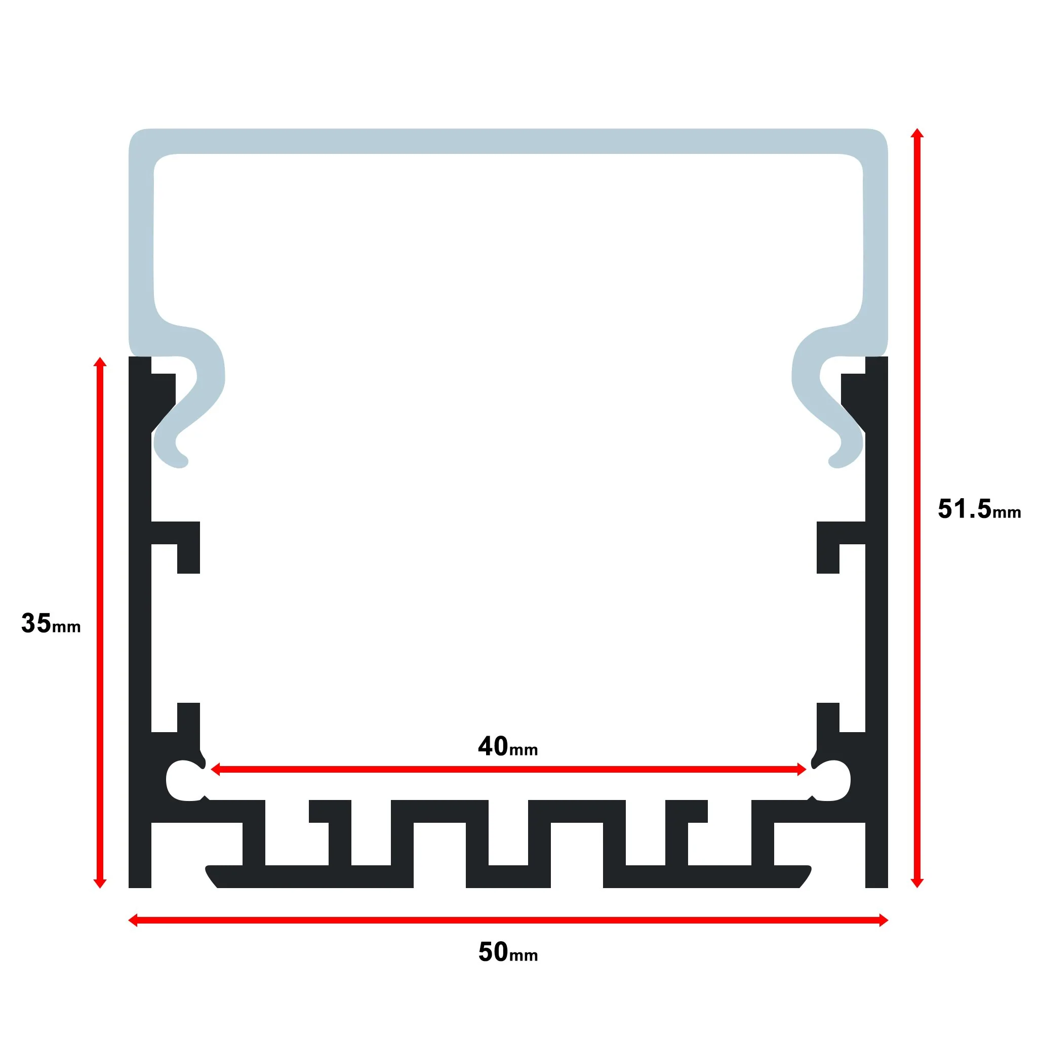 Aluminum Channel - MOSS-ALLL-5050-D