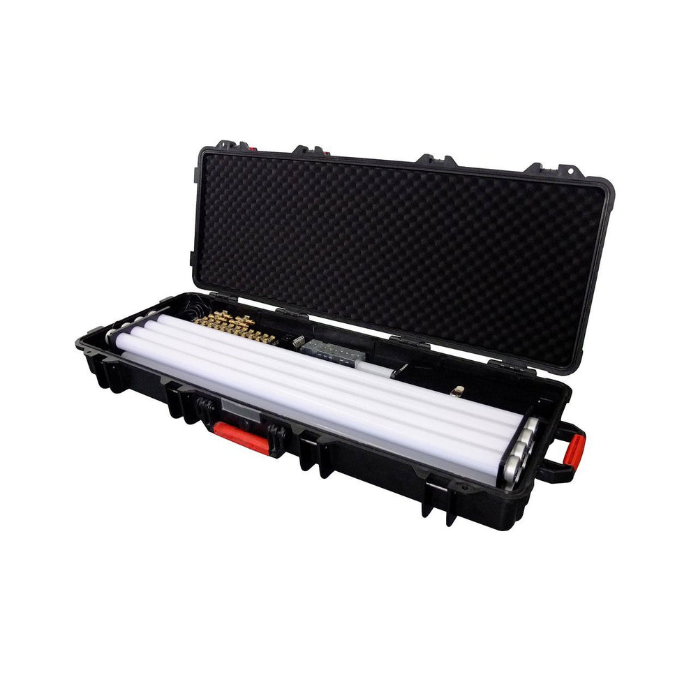 Astera AX1 PixelTube charging case set of 8 open showing tubes and accessories