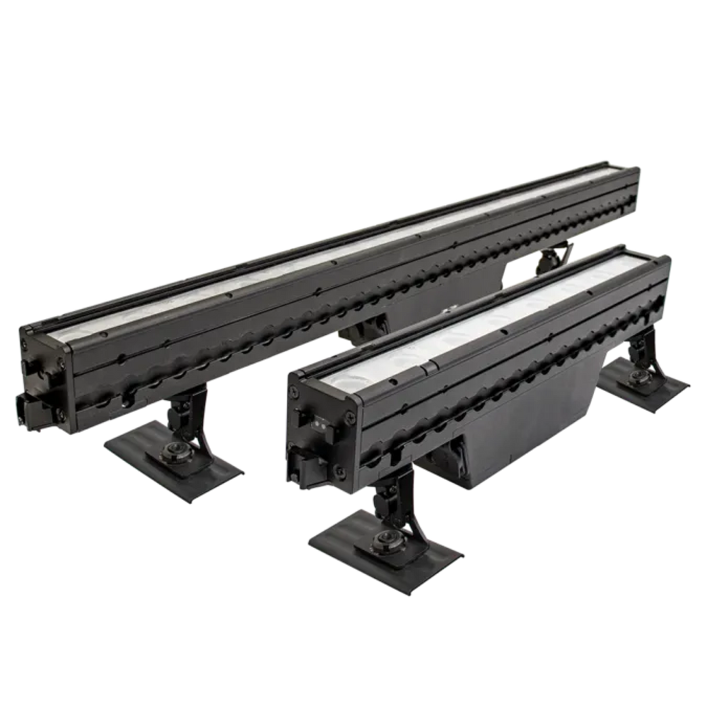 Astera AX2 PixelBar 1m two units connected end to end rear view showing mounting brackets and LED array on transparent background