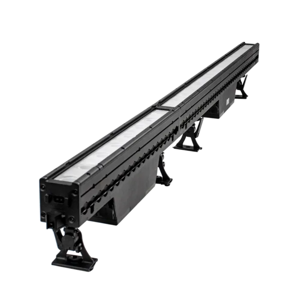 Astera AX2 PixelBar 50cm wireless LED bar rear side angle view showing back panel and mounting bracket on transparent background