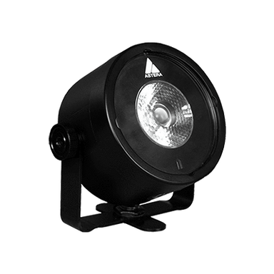 Astera AX3 Lightdrop RGBW LED puck light battery powered front angle view showing lens and black housing