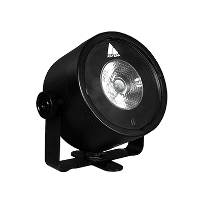 Astera AX3 Lightdrop RGBW LED puck light battery powered front angle view showing lens and black housing
