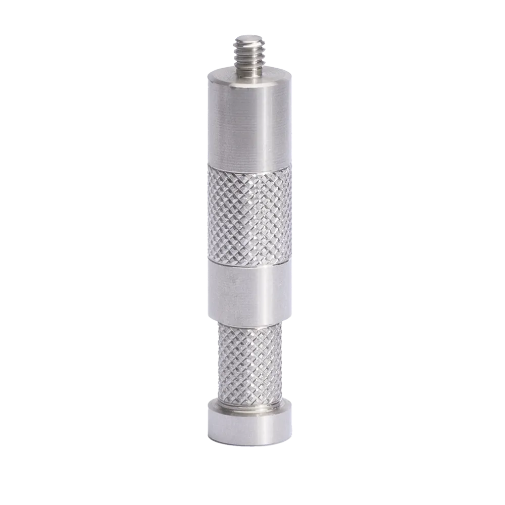 Astera BabyPin with 1/4 inch thread aluminum knurled grip mounting accessory for grip heads on transparent background