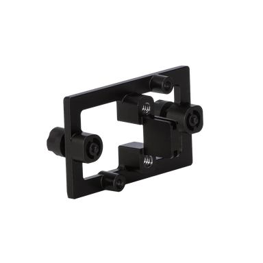 Astera ConnectorPlate for HydraPanel black aluminum mounting threads cold shoe connectors angle view transparent background