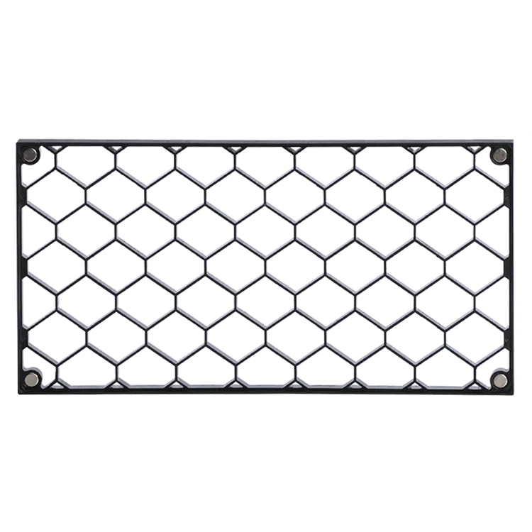 Astera EggCrate 60 for HydraPanel honeycomb grid 60 degree beam control polymer and metal frame with magnetic mounting points transparent background