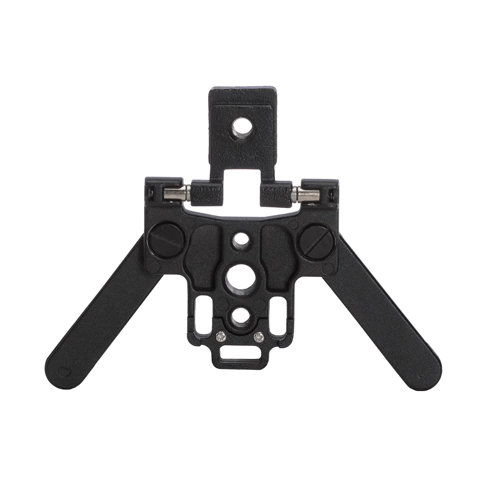 Astera FlexBase foldable stand for HydraPanel black aluminum with mounting threads cold shoe connector and foldable legs transparent background