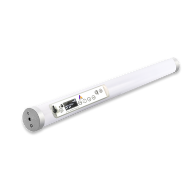 Astera Helios Tube 55cm LED tube light full length view showing control panel and display
