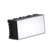 Astera HydraPanel portable LED panel light illuminated angled view showing black housing with white diffusion panel and control buttons on transparent background