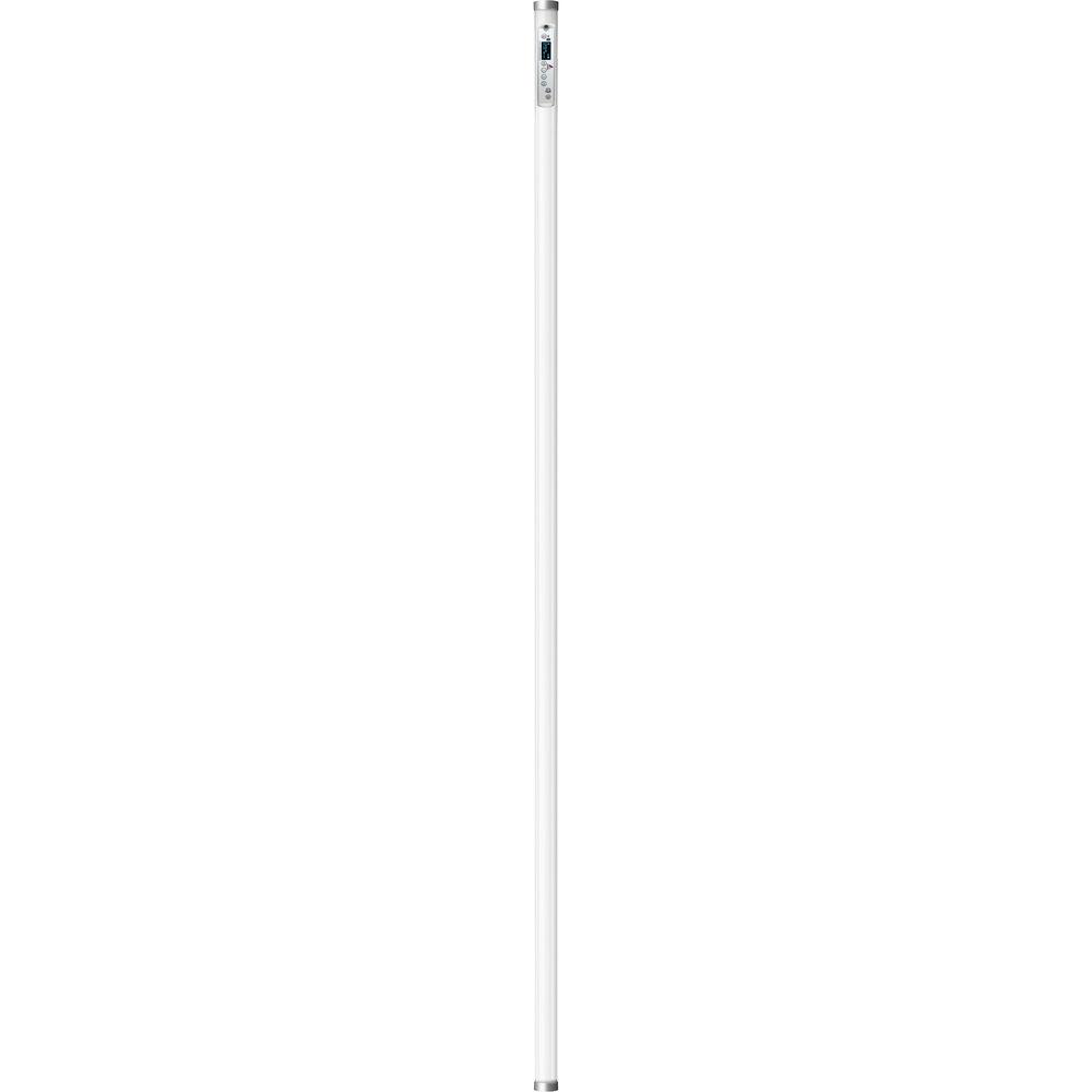 Astera Hyperion FP3 single LED tube light full length vertical profile view showing slim white cylindrical tube with end cap connector for professional film and event lighting on white background