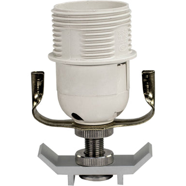 Astera NYX Bulb socket E27 white non-powered socket with single-stud fitting and spring clip base for PowerStation LED bulb connection on white background