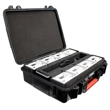 Astera NYX PowerStation set of 8 units in open hard carry case with accessories and power supply