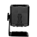 Astera PB15 PixelBrick top rear angle view showing black compact LED light housing with accessory attachment slot mounting rail system tilt adjustment knob and base plate for professional wireless film and event lighting on transparent background