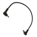 Astera power data combination cable 200mm short black cable with right angle DC barrel connectors on both ends white background