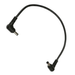Astera power data combination cable 200mm short black cable with right angle DC barrel connectors on both ends transparent background