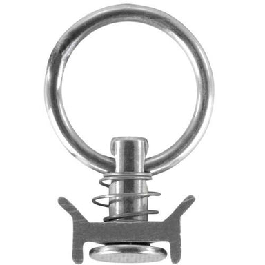 Astera PowerStation hanger for NYX Bulb silver metal ring with spring clip and stud fitting for airline track mounting on white background