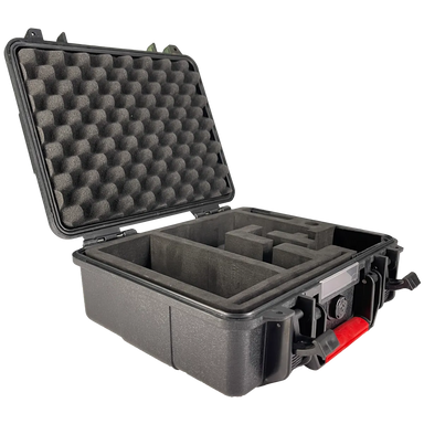 Astera Single unit case for HydraPanel open egg crate foam lid dividers red latch transparent background