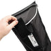 Astera SNAPBAG for Helios single tube close-up of velcro access flap being opened to reveal Helios tube control buttons inside softbox