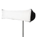 Astera SNAPBAG softbox for single tube side view showing white diffusion panel fully extended on light stand for soft even lighting