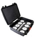 Astera Transportation Case with Accessories for NYX Bulb open eight bulbs CupBouncers PowerStation cables red latch white background