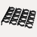 Astera set of four black metal tube holders with clamps for Titan Tube and AX1 PixelTube charging cases on light background