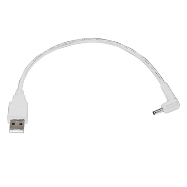 Astera USB cable for FP5 NYX Bulb white USB-A to right angle DC connector 20cm transparent background