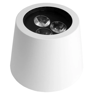 Astera Volcano Cover White for AX5 TriplePAR set of 8 white metal cover with three LED lenses visible top view on transparent background