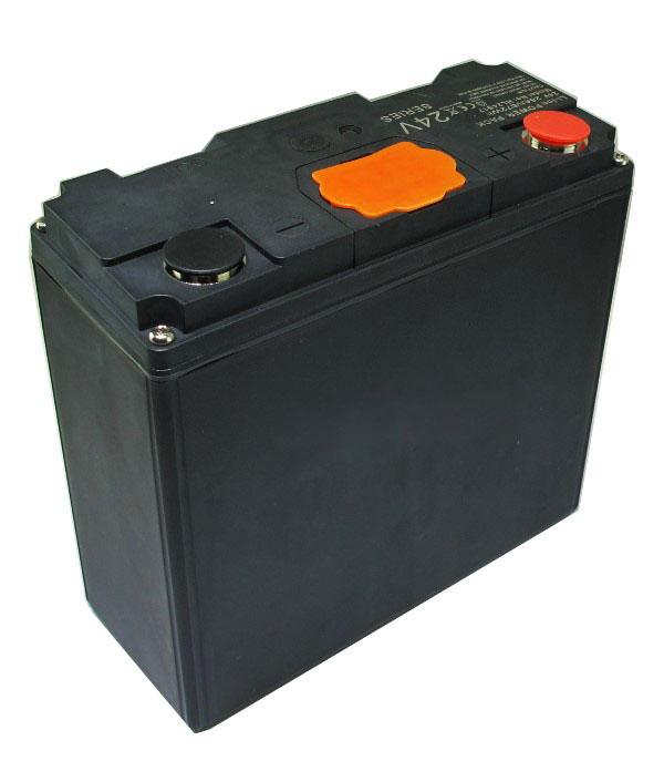 BixMart HL2417B battery pack 24V lithium ion portable power supply black case with red and black terminals for LED lighting and low voltage applications