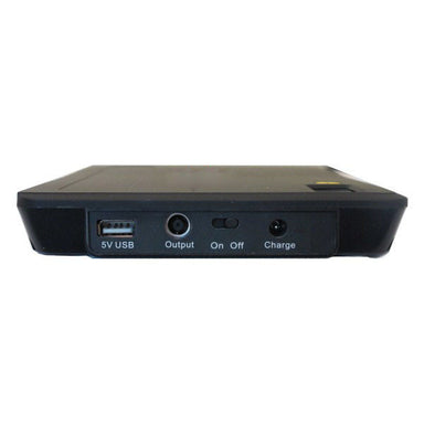 BixMart MP100-24V portable battery pack front panel showing 5V USB port output jack on off switch and charge port on white background