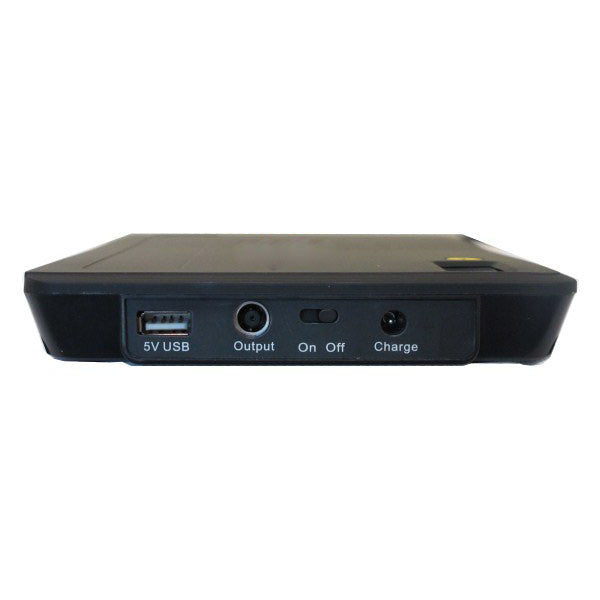 BixMart MP100-24V portable battery pack front panel showing 5V USB port output jack on off switch and charge port on white background