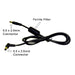 MP100 battery pack output cable female to female DC barrel connector extension with ferrite filter and dual 5.5x2.5mm connectors for 12V 24V LED power