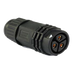 Chogori 3-pin female field installable plug connector black IP67 waterproof with gold socket contacts