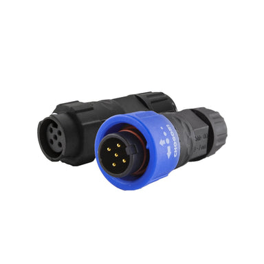 Chogori 5-pin field installable waterproof connector showing male and female plug pair with gold-plated pins on white background