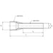 Gray single-wire ferrule terminal technical drawing cross-section showing plastic sleeve copper sleeve and dimensions d1 d2 d l1 l2
