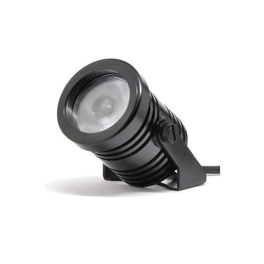 Gantom 7 compact LED spotlight front three quarter view showing lens ribbed body and mounting bracket