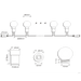 Gantom G40 globe LED bulb technical dimensions diagram showing multiple views including front side top and bottom perspectives with millimeter measurements LED chip layout and connector pin details for professional lighting installation on transparent background