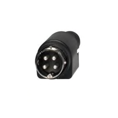Kycon R7B DC male field installable plug with 4-pin high current connector, front view showing pin layout