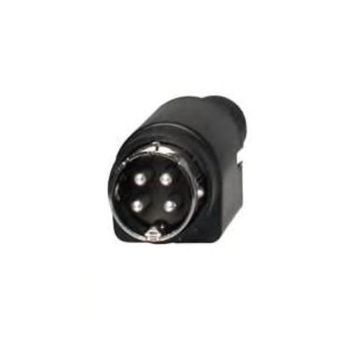 Kycon R7B DC male field installable plug with 4-pin high current connector, front view showing pin layout