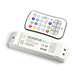 LTECH M8+M4-5A RF RGBW LED controller with wireless touch remote control showing color selection buttons and compact receiver unit on white background