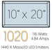 Moss Illumination MI Fixture 1020 specification graphic 10 x 20 inch size 116 watts 4.84 amps 1440 MossLED emitters