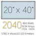 Moss Illumination MI Fixture 2040 specification graphic 20 x 40 inch size 464 watts 19.34 amps 2700K to 5800K color temperature 5760 MossLED emitters