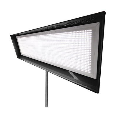 Moss Illumination MI fixture diffuser LED panel light with black frame mounted on stand showing LED array