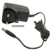 Moss LED 12V 12W 1A power supply for United Kingdom black wall mount AC DC adapter with UK 3-pin plug and DC barrel connector cable on white background