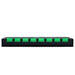 Moss LED 32 channel DMX LED decoder controller front view showing black metal housing with multiple green screw terminal output connector blocks for 12V 24V LED strip dimming on white background