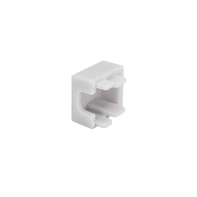 Moss LED ALH-1212 closed end cap without hole white plastic with snap-in prongs for slim H-profile surface mount aluminum channel LED profile clean finish for LED strip lighting installation