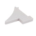 Moss LED ALH-5858 closed end cap without hole white plastic tall triangular shape angled view for wall wash H-profile surface mount aluminum channel LED strip profile clean finish installation accessory