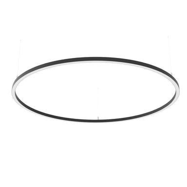 Moss LED ALLL-2525-C circular aluminum LED channel profile ring chandelier shape angled perspective view showing slim black extrusion with milky white diffuser cover on white background